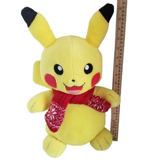 Large Pokemon Pikachu Build-A-Bear Workshop 16" Stuffed Toy with Red Scarf 2016 - Picture 3 of 6